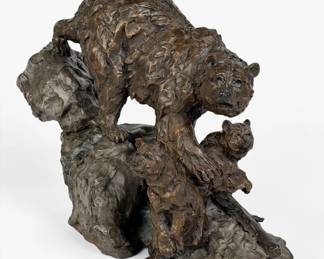 Ken Mayernik "Mother and Cubs" Bronze Sculpture