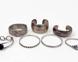 Group of (7) Sterling Bracelets