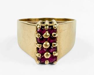 14K Yellow Gold & Ruby Ladies Ring