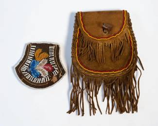 (2) Native American Beaded Pouches