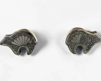 Navajo Sterling Silver Bear Earrings