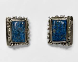 Native American Sterling Silver & Lapis Lazuli Earrings