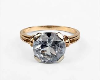 14K Yellow Gold & Aquamarine Ring