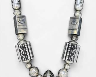 Tommy Singer Geometric Motif Sterling Silver Necklace