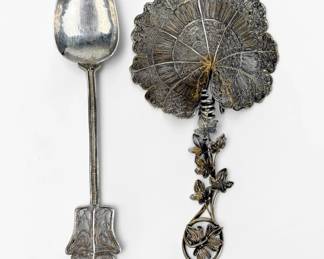 (2) Handmade European Silver Filigree Spoons