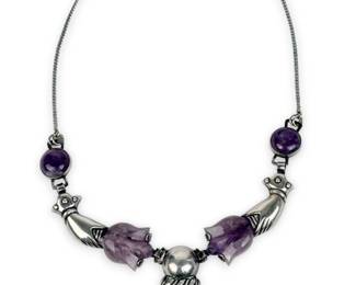 William Spratling Sterling Silver & Amethyst Necklace