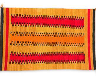 Navajo Orange & Red Serrated Band Rug