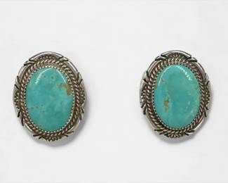 Navajo Silver & Turquoise Earrings