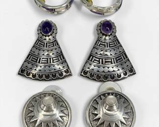 Group of Silver Navajo-Style Earrings