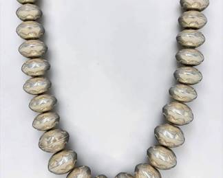 F. Laner Navajo Sterling Silver Beaded Necklace