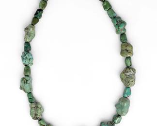 Turquoise Necklace W/ Sterling Clasp