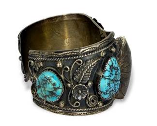 Cecil Sanders Navajo Silver & Turquoise Watch Cuff