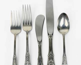 (42pc) Wallace "Rose Point" Sterling Flatware Set