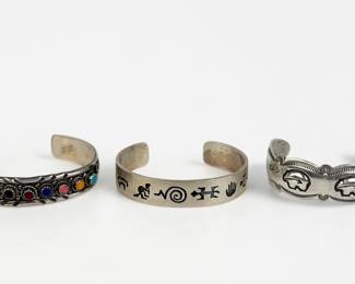 (3) Navajo Sterling Silver Cuffs