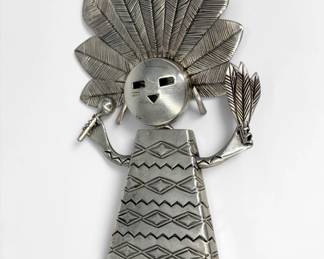 Navajo Sterling Silver Kachina Pendant