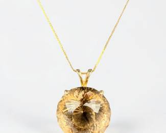 14K Yellow Gold & Citrine Necklace