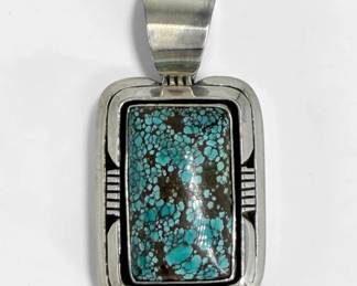 Etta Endito Turquoise & Sterling Navajo Pendant