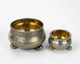 (2) Latvian .875 Silver Salt Cellars