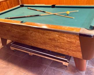 Vtg Valley Co Bay City, MI 7 Ft Slate Pool Table W/Ping Pong Conversion Top!