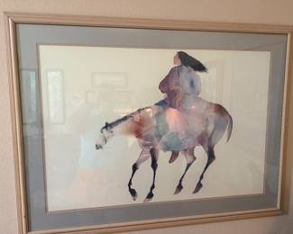 #26 - $60 - Native American man on horse 43x32 print