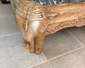 #44 -$280 - Elephant table with marble top 41x41x19