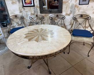 #52 - $250 Round table 44"Dx31"H & 4 chairs