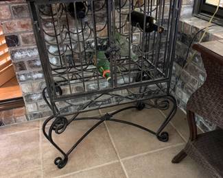 #51B - $120 - Wine rack marble top black 38x16x36