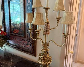 #4 - $68 - Gold metal lamp 39x20 - 6 lights