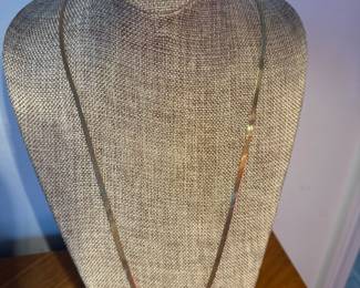 #101- $700-14kt gold made in Italy herringbone chain 27"