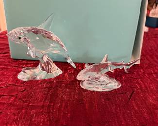 #168 - $70 - Swarovski Dolphin and shark