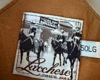 #41B - $150- Lucchese leather tan vest SZ 50 LG