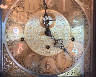 #6 - $400 - Sligh tall case clock Chinoiserie black 23x12x82