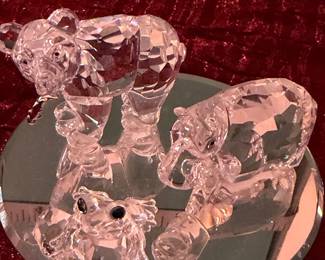 #146 - $56 - Swarovski set of 3 mini bear/hippo/frog
