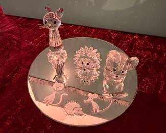#145 - $56 -Set of 3 - Kitty cat - mouse - porcupine set