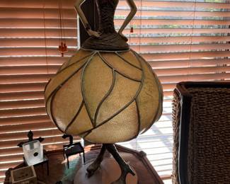 #48 - $140 - Tall lady lamp Artsy 34Tx14