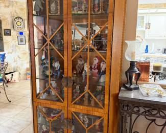 #9 - $350 each - Tiger maple curio/bookcase 6 shelves 44x17x82 (2 available)
