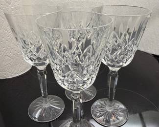 #71C $80 - Waterford Lismore set 4 white wine crystal glasses
