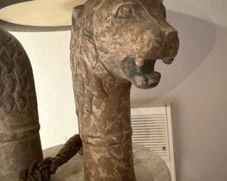 #12 - $120 - Tall floor lamp metal lion's head 72x20