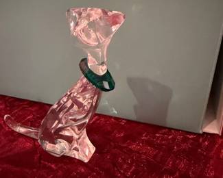 #134 - $70 - Swarovski The cat with black collar 289478