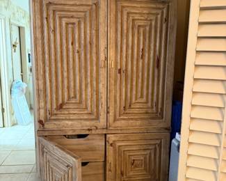 #81 - $250 - Armoire with 4 shelves and 4 drawers at bottom 46x24x86