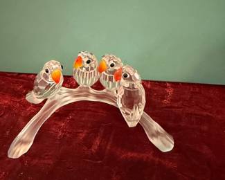 #192 - $60 - Swarovski 4 birds sitting on a branch