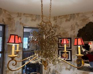 #53 - $295 - Iron gold chandelier 4 lamps