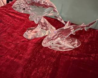 #168 - $70 - Swarovski Dolphin and shark