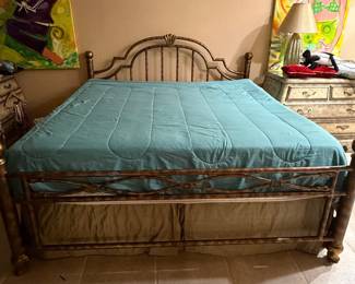 #77 - $350 - King size bed with mattress metal frame