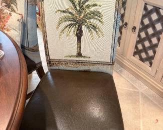 #66B - $360 - Palm Tree chairs - olive color seat (4)