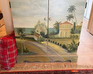 #84 - $190 - Tropical painted cabinet