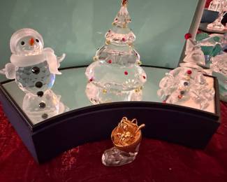 #196 - $100 - Swarovski Snow man /Christmas tree / sitting clown / boot