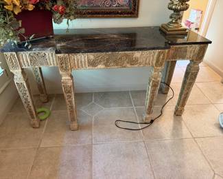 #2 - $350 - Console with black marble top 59x21x30