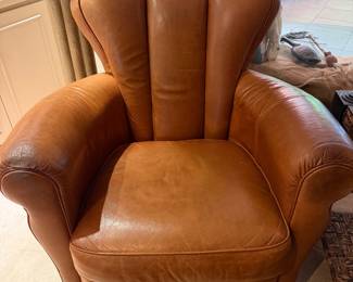 #11 - $350 - Leather Master brown club chair - leather 36x34x36