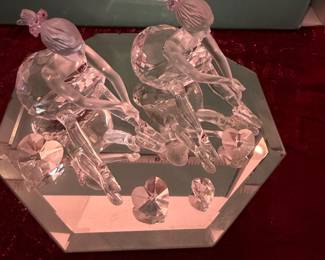 #147 - $80 - Swarovski set of 2 ballerina's sitting side by side